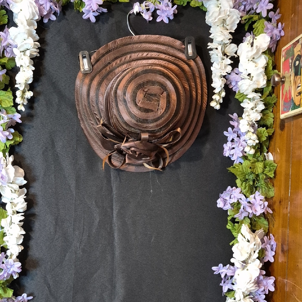Women's Brown Braided Sun Hat with Decorative Bow